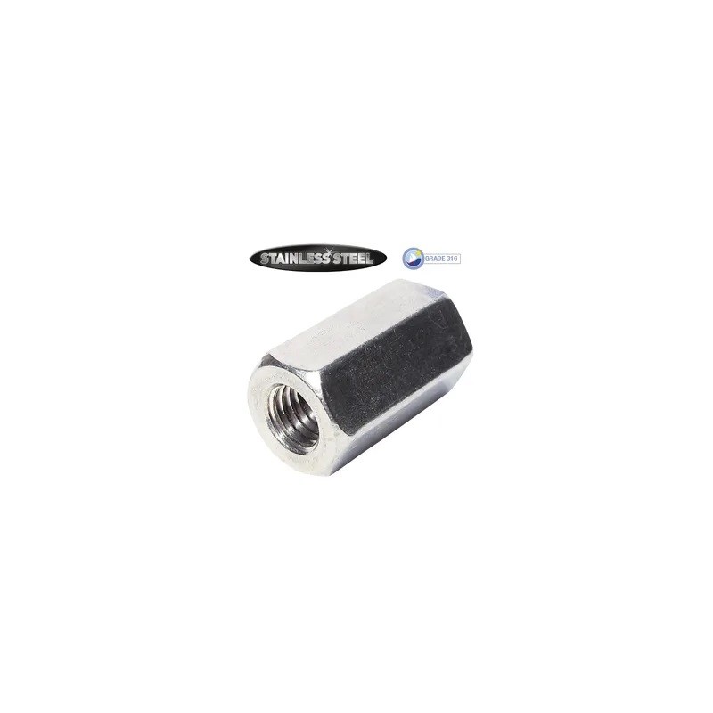 M8 Coupler Nut 316 S/s