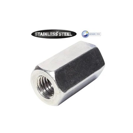 M8 Coupler Nut 316 S/s