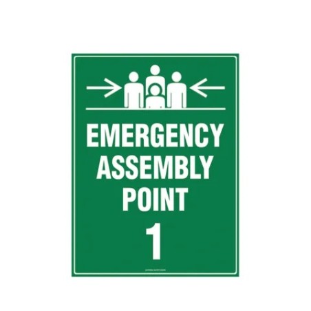 Sign Emergency Assembly Point 1 600x400mm Metal