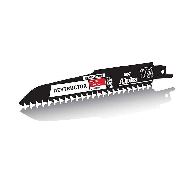 Alpha Recipro Blade Destructor - Wood & Nails 5tpi 150mm 5pk