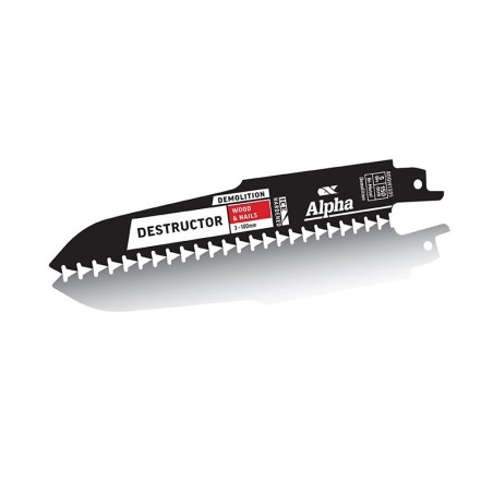 Alpha Recipro Blade Destructor - Wood & Nails 5tpi 150mm 5pk